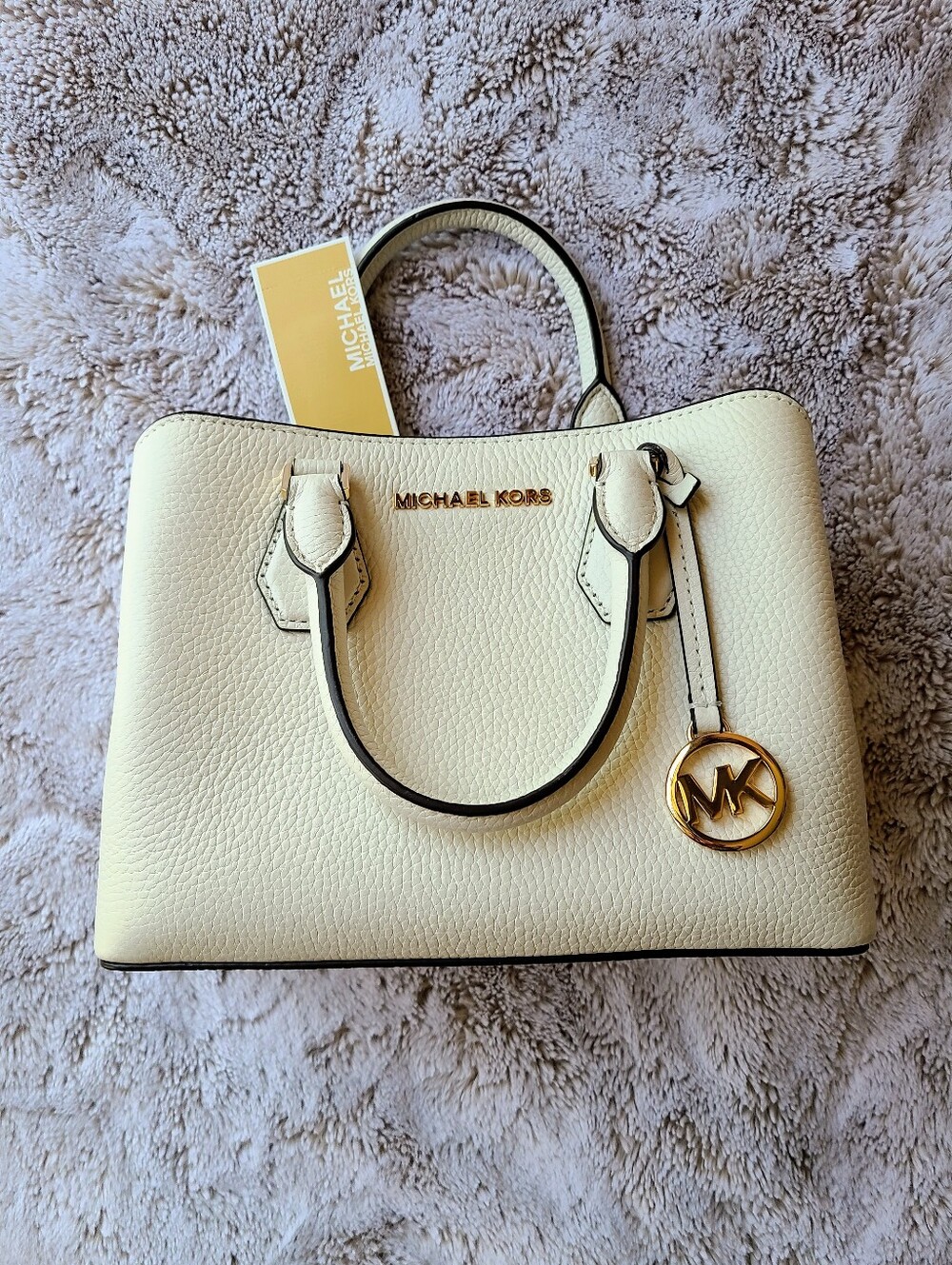 Michael Kors Leather Satchel Optic White NWT